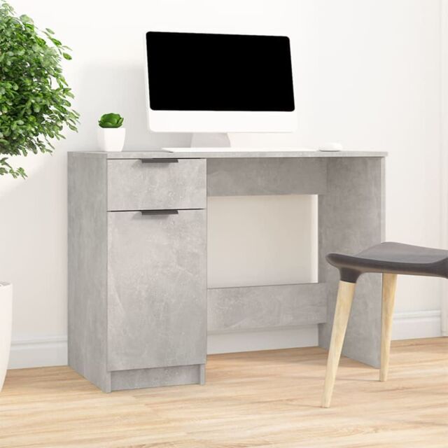 Berkfield Home Desk Concrete Grey 100x50x75 cm Engineered Wood - Size: 100 x 50 x 75 cm - image 1