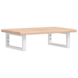 Berkfield Home Basin Shelf Wall Mounted Steel & Solid Wood Oak in Light Oak - thumbnail 1
