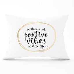 Warren Reed - Designer Positive Mind, Vibes, Life Cushions in Black - Size: 60 cm x 60 cm - thumbnail 1