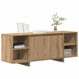 Berkfield Home TV Cabinet Artisan Oak 130x35x50 cm Engineered Wood in Brown - Size: 130 x 35 x 50 cm - thumbnail 3
