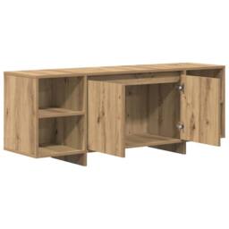Berkfield Home TV Cabinet Artisan Oak 130x35x50 cm Engineered Wood in Brown - Size: 130 x 35 x 50 cm - thumbnail 4