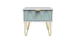 Ready Assembled 2 U Dallas 1 Drawer Bedside (Ready Assembled) in Duck Egg Blue
