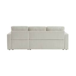 sweeek 3-seater large corduroy corner sofa bed in White - thumbnail 8