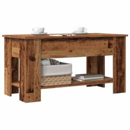 Berkfield Home Coffee Table Old Wood 101x49x52 cm Engineered Wood in Brown - Size: 101 x 49 x 52 cm - thumbnail 1