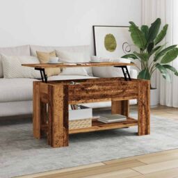 Berkfield Home Coffee Table Old Wood 101x49x52 cm Engineered Wood in Brown - Size: 101 x 49 x 52 cm - thumbnail 3