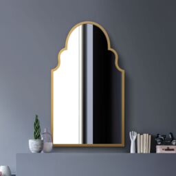 "MirrorOutlet Gold Metal Framed Arched Wall Mirror 41"" X 24"" (104CM X 61CM) - Size: 1 Pack" - thumbnail 6