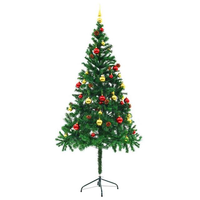 Berkfield Home Stylish Artificial Pre-lit Christmas Tree with Baubles Green 180 cm - image 1