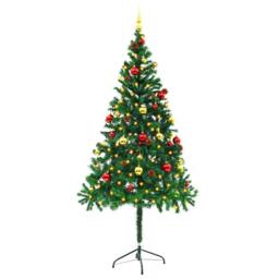 Berkfield Home Stylish Artificial Pre-lit Christmas Tree with Baubles Green 180 cm - thumbnail 4