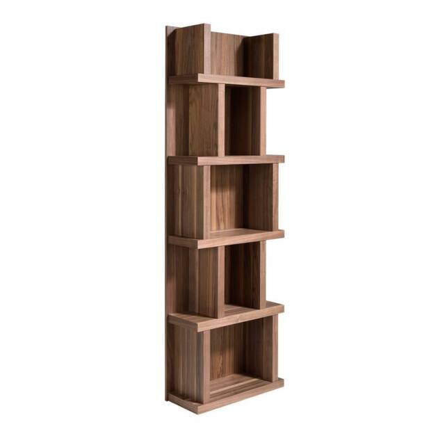 Angel Cerda Walnut Veneer Shelf 60x28x190 cm, Brown - Size: 60 x 28 x 190 cm - image 1