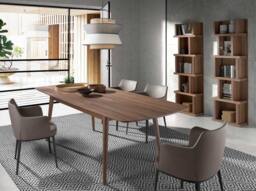 Angel Cerda Walnut Veneer Shelf 60x28x190 cm, Brown - Size: 60 x 28 x 190 cm - thumbnail 4