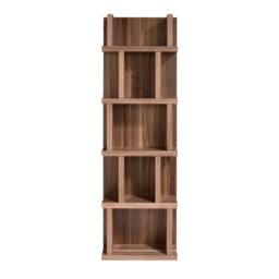 Angel Cerda Walnut Veneer Shelf 60x28x190 cm, Brown - Size: 60 x 28 x 190 cm - thumbnail 2