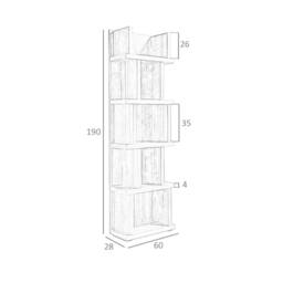 Angel Cerda Walnut Veneer Shelf 60x28x190 cm, Brown - Size: 60 x 28 x 190 cm - thumbnail 7