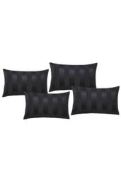 Catherine Lansfield 'So Soft Satin Stripe' Standard Pillowcase Pack of 4 in Black - Size: Standard Pillow Case - thumbnail 3
