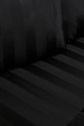 Catherine Lansfield 'So Soft Satin Stripe' Standard Pillowcase Pack of 4 in Black - Size: Standard Pillow Case - thumbnail 2
