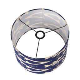 Ruma Navy Blue Ikat Patterned Cylinder Lampshade for Table Lamps - Size: 12 inches - thumbnail 4