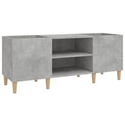 Berkfield Home Record Cabinet Concrete Grey 121x38x48 cm Engineered Wood - Size: 121 x 38 x 48 cm - thumbnail 2