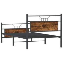 Berkfield Home Bed Frame without Mattress Smoked Oak 100x200 cm Engineered Wood in Brown - thumbnail 8