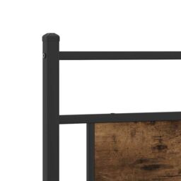 Berkfield Home Bed Frame without Mattress Smoked Oak 100x200 cm Engineered Wood in Brown - thumbnail 9