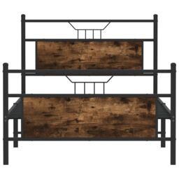 Berkfield Home Bed Frame without Mattress Smoked Oak 100x200 cm Engineered Wood in Brown - thumbnail 6