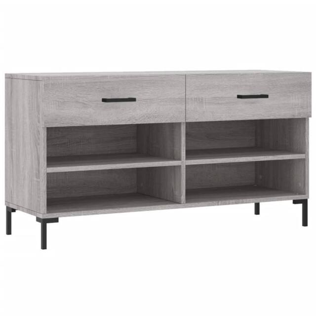 Berkfield Home Shoe Bench Grey Sonoma 102x35x55 cm Engineered Wood - Size: 102 x 35 x 55 cm - image 1