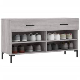 Berkfield Home Shoe Bench Grey Sonoma 102x35x55 cm Engineered Wood - Size: 102 x 35 x 55 cm - thumbnail 3