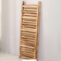 KORVIXA Foldable Ladder Shelf 4 Tier Wooden Planter Stand in Natural - Size: Small