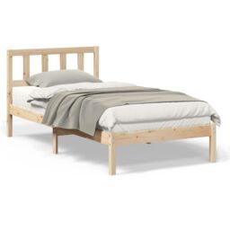 Berkfield Home with Headboard Brown 100 x 200 cm Solid pine wood - thumbnail 4