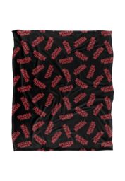 Stranger Things Logo Pattern Officially Licensed Silky Touch Super Soft Throw Blanket 152 x 127 cm in White - thumbnail 1