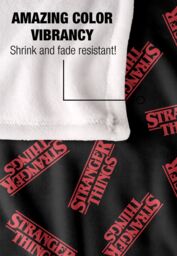 Stranger Things Logo Pattern Officially Licensed Silky Touch Super Soft Throw Blanket 152 x 127 cm in White - thumbnail 4