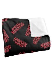 Stranger Things Logo Pattern Officially Licensed Silky Touch Super Soft Throw Blanket 152 x 127 cm in White - thumbnail 3