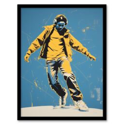 Wee Blue Coo Wall Art Print Dancing Through Life Yellow Blue Teen Living Room Framed - Size: A4 - thumbnail 1