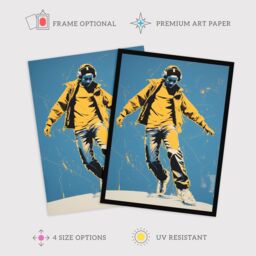 Wee Blue Coo Wall Art Print Dancing Through Life Yellow Blue Teen Living Room Framed - Size: A4 - thumbnail 2