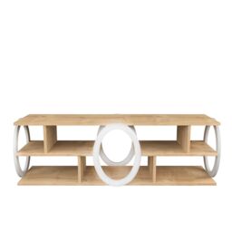Decorotika Fale TV Stand TV Unit for TVs up to 60 inch in Light Oak - thumbnail 4