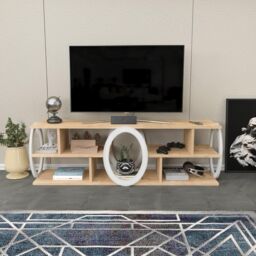 Decorotika Fale TV Stand TV Unit for TVs up to 60 inch in Light Oak
