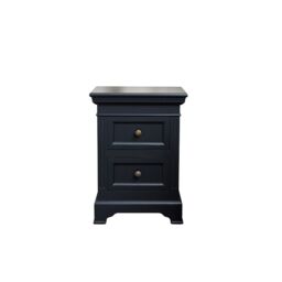 Melody Maison Navy Black Two Drawer Bedside Table - Daventry Navy Black Range