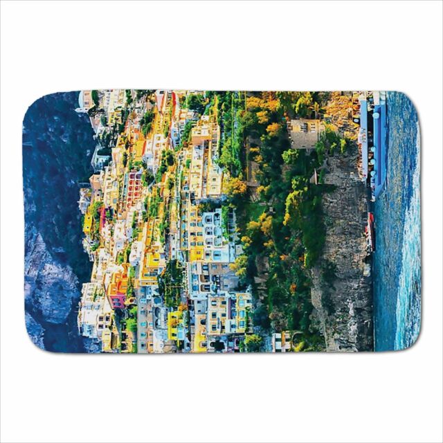 Warren Reed - Designer Positano, Amalfi Coast Sherpa Blanket in Green - Size: Large - image 1