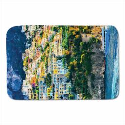 Warren Reed - Designer Positano, Amalfi Coast Sherpa Blanket in Green - Size: Large - thumbnail 1