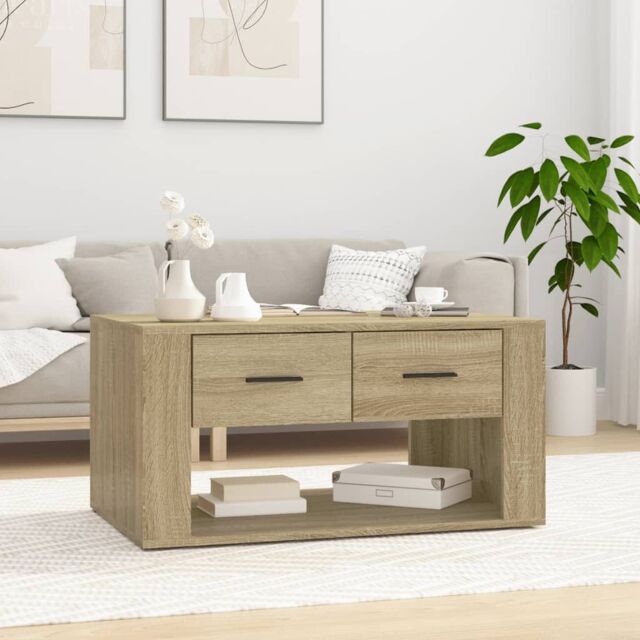 Berkfield Home Coffee Table Sonoma Oak 80x50x40 cm Engineered Wood in Brown - Size: 80 x 50 x 40 cm - image 1