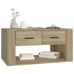 Berkfield Home Coffee Table Sonoma Oak 80x50x40 cm Engineered Wood in Brown - Size: 80 x 50 x 40 cm - thumbnail 4