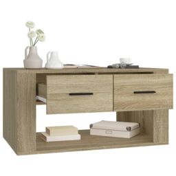 Berkfield Home Coffee Table Sonoma Oak 80x50x40 cm Engineered Wood in Brown - Size: 80 x 50 x 40 cm - thumbnail 5