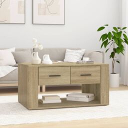 Berkfield Home Coffee Table Sonoma Oak 80x50x40 cm Engineered Wood in Brown - Size: 80 x 50 x 40 cm - thumbnail 1