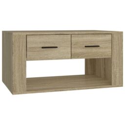 Berkfield Home Coffee Table Sonoma Oak 80x50x40 cm Engineered Wood in Brown - Size: 80 x 50 x 40 cm - thumbnail 2