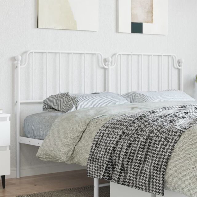 Berkfield Home Metal Headboard White 180 cm - image 1