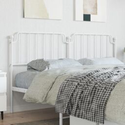 Berkfield Home Metal Headboard White 180 cm - thumbnail 1
