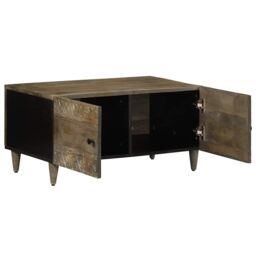 Berkfield Home Coffee Table Light Grey 80x50x40 cm Solid Wood Mango - Size: 80 x 50 x 40 cm - thumbnail 3