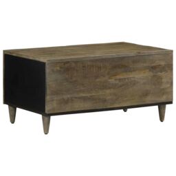 Berkfield Home Coffee Table Light Grey 80x50x40 cm Solid Wood Mango - Size: 80 x 50 x 40 cm - thumbnail 5