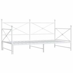 Berkfield Home Daybed with Trundle without Mattress White 100x190 cm Steel - thumbnail 1