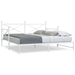 Berkfield Home Daybed with Trundle without Mattress White 100x190 cm Steel - thumbnail 2