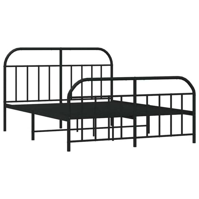 Berkfield Home Metal Bed Frame with Headboard & Footboard Black 140x200 cm - image 1