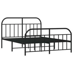 Berkfield Home Metal Bed Frame with Headboard & Footboard Black 140x200 cm